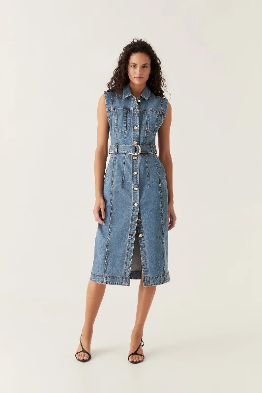 ladies-midi-dress-luxe-luster-Darcie Denim Midi Dress