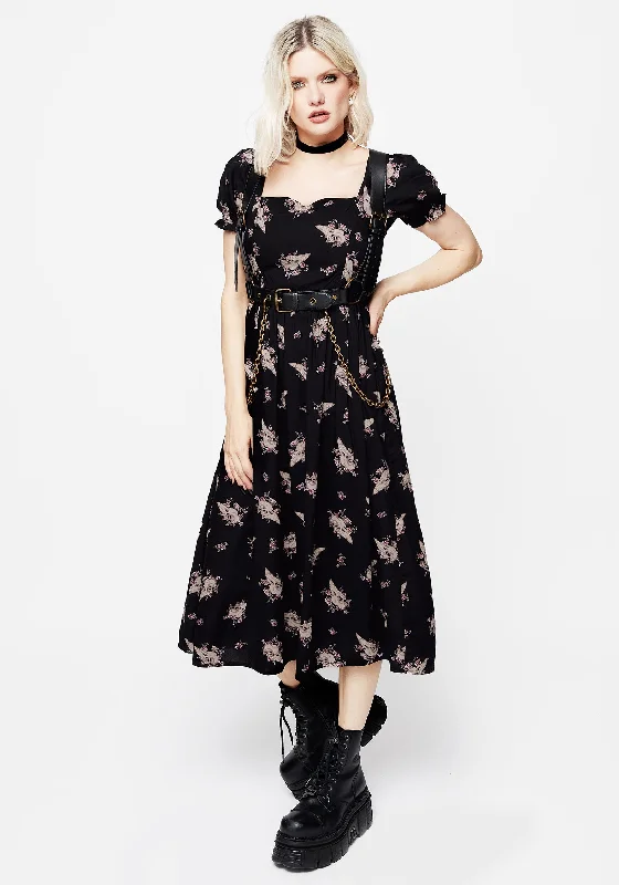 ladies-midi-dress-chiffon-cloud-Carrion Puff Sleeve Midi Dress