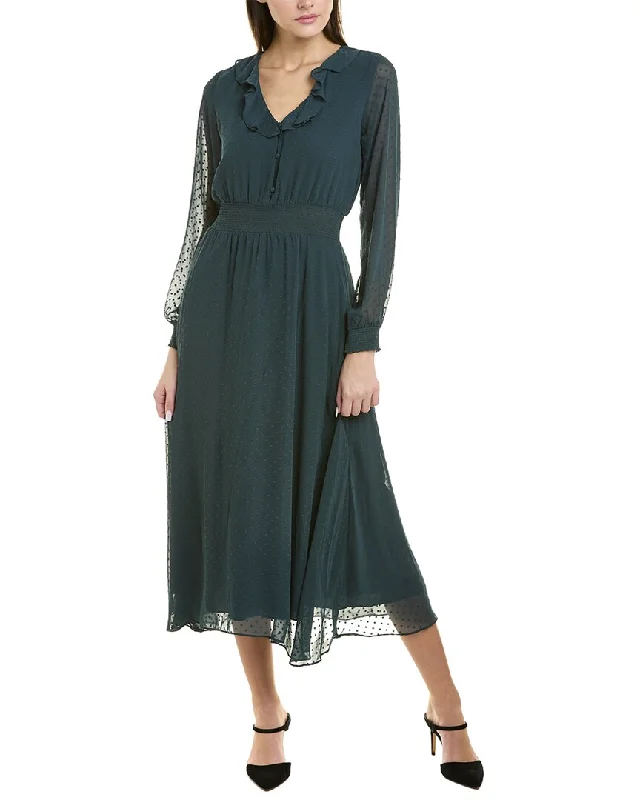 Women's maxi dress wide drift -Nanette by Nanette Lepore Swiss Dot Maxi Dress