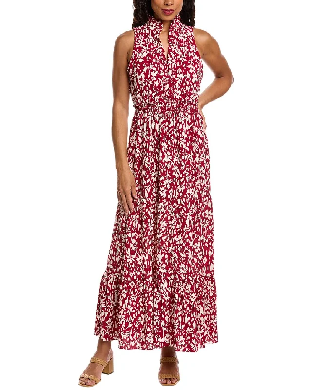 Women's maxi dress quiz sweep -London Times Ruffle Neck Peasant Maxi Dress