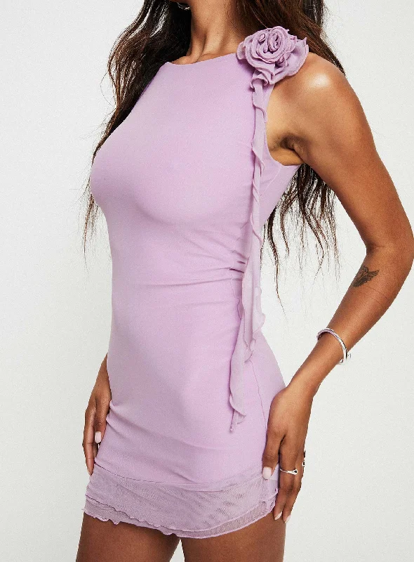 ladies-mini-dress-cotton-crisp-Lorello Mini Dress Purple