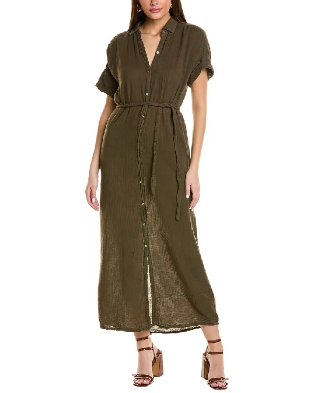 ladies-shirt-dress-tailored-look-Michael Stars Allen Maxi Shirtdress