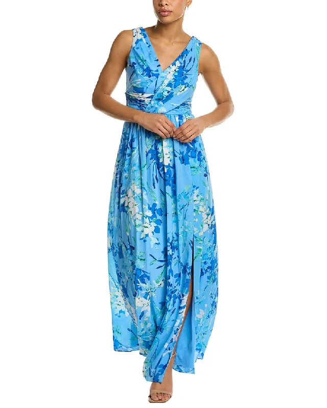 Women's maxi dress golden wave -Adrianna Papell Chiffon Maxi Dress