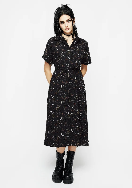 ladies-midi-dress-color-cascade-Sickle Moon Midi Shirt Dress