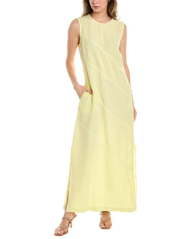 Women's maxi dress flash flow -Peserico Linen Maxi Dress