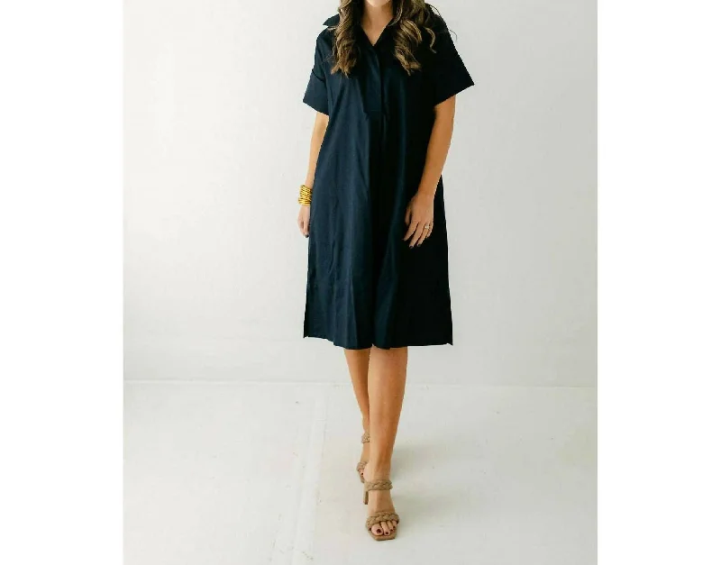 ladies-shirt-dress-lavender-light-Addie Midi Shirtdress In Navy