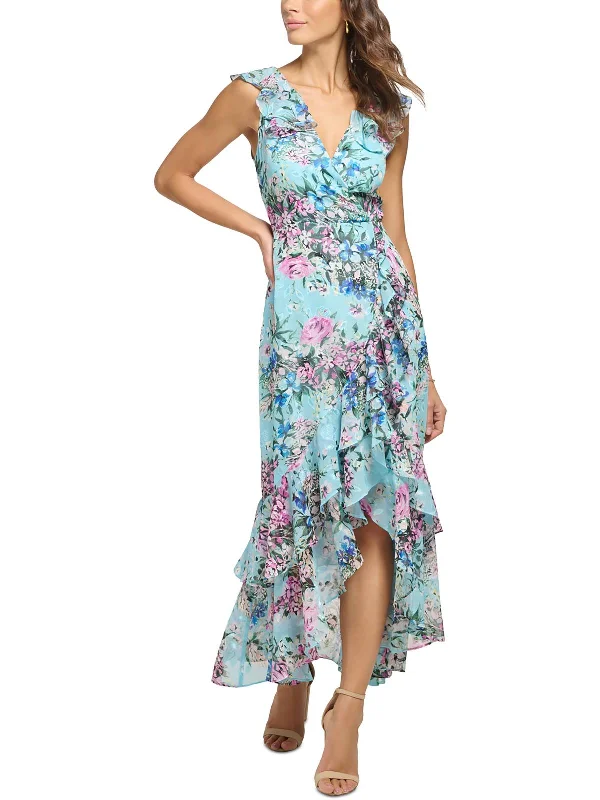 Women's maxi dress jade ripple -Womens Hi-Low Long Maxi Dress