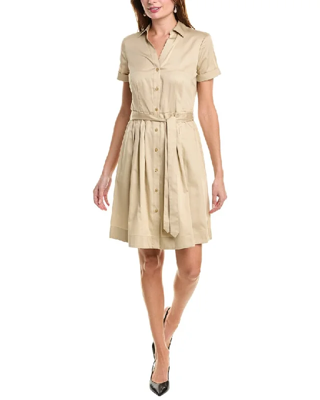 ladies-shirt-dress-sage-serene-Brooks Brothers Belted Shirtdress