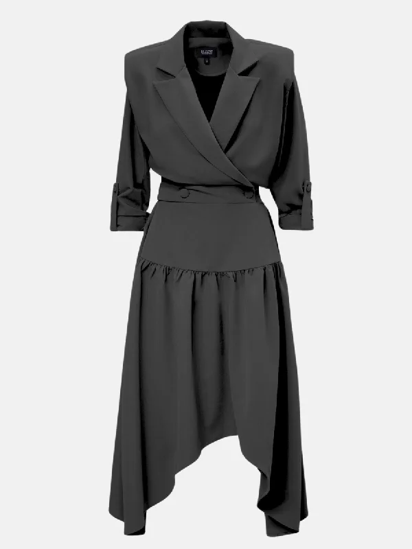 ladies-midi-dress-pearl-prance-Black Blazer Midi Dress