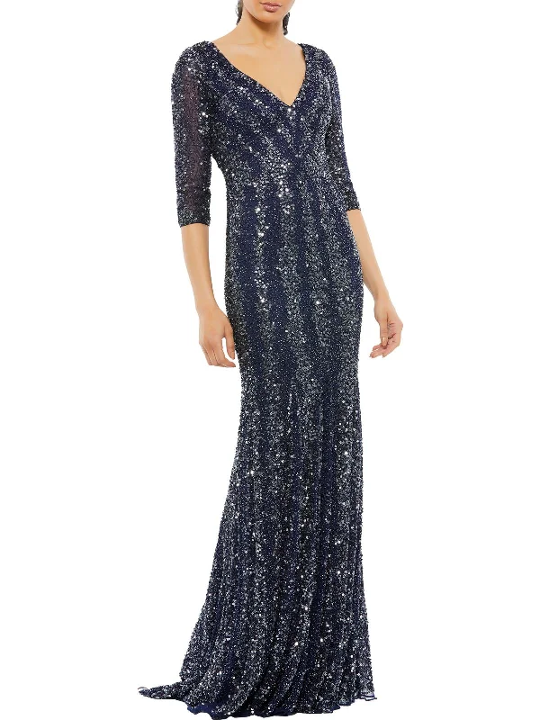 Women's maxi dress breezy grace -Womens Sequined Maxi Evening Dress