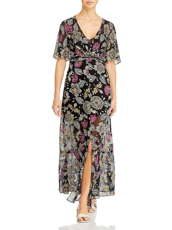 Women's maxi dress lush ripple -Tamar Womens Twist Front Long Maxi Dress