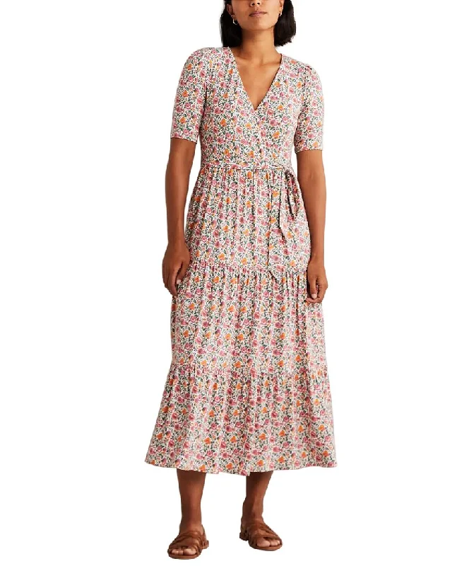 Women's maxi dress now sweep -Boden Tiered Wrap Jersey Maxi Dress