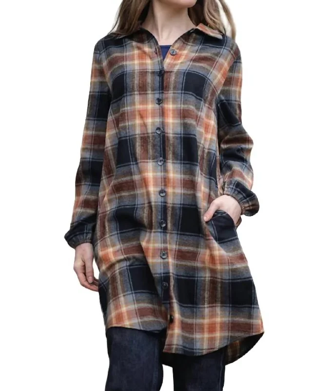 ladies-shirt-dress-mint-cool-Plaid Shirtdress In Multi