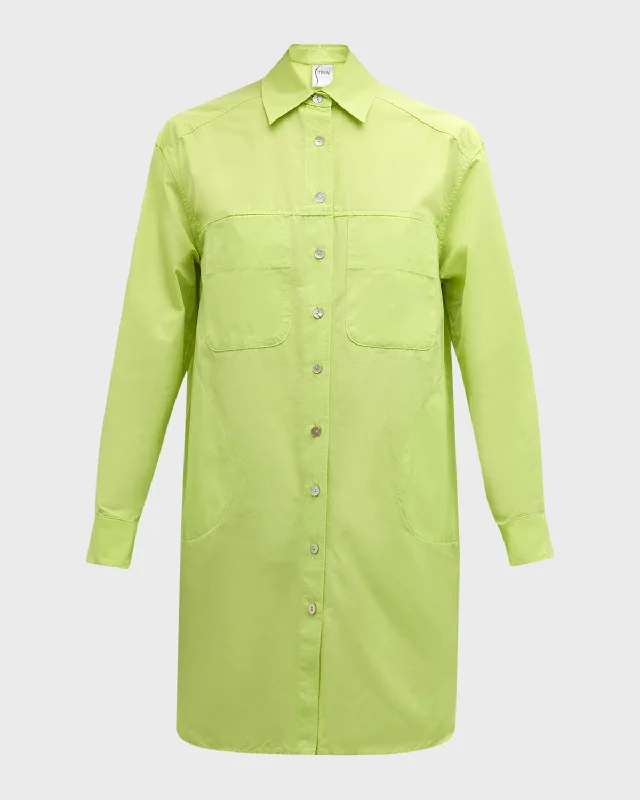 ladies-shirt-dress-blush-glow-Nash Taffeta Mini Shift Shirtdress