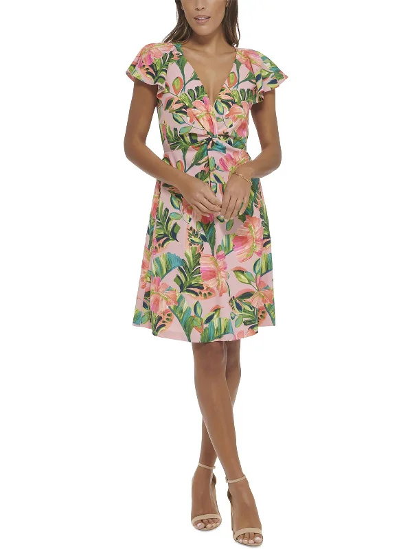 ladies-mini-dress-sporty-spice-Womens Floral Mini Fit & Flare Dress