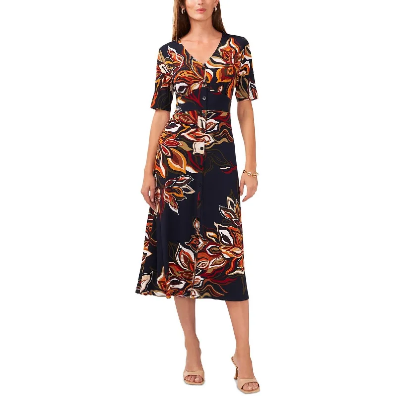 ladies-shirt-dress-photo-ready-Printed Midi Shirtdress