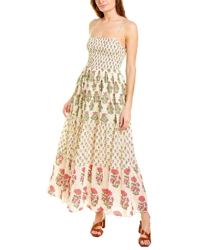 Women's maxi dress woodsy sweep -Ash & Eden Stuti Smocked Maxi Dress