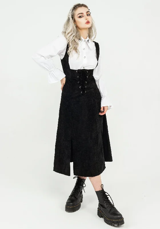 ladies-midi-dress-photo-prance-Valar Lace Up Midi Pinafore Dress