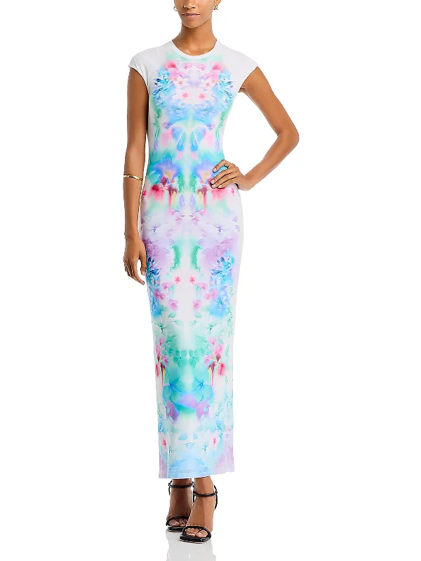 ladies-shirt-dress-shopping-day-Cody Womens Floral Maxi T-Shirt Dress