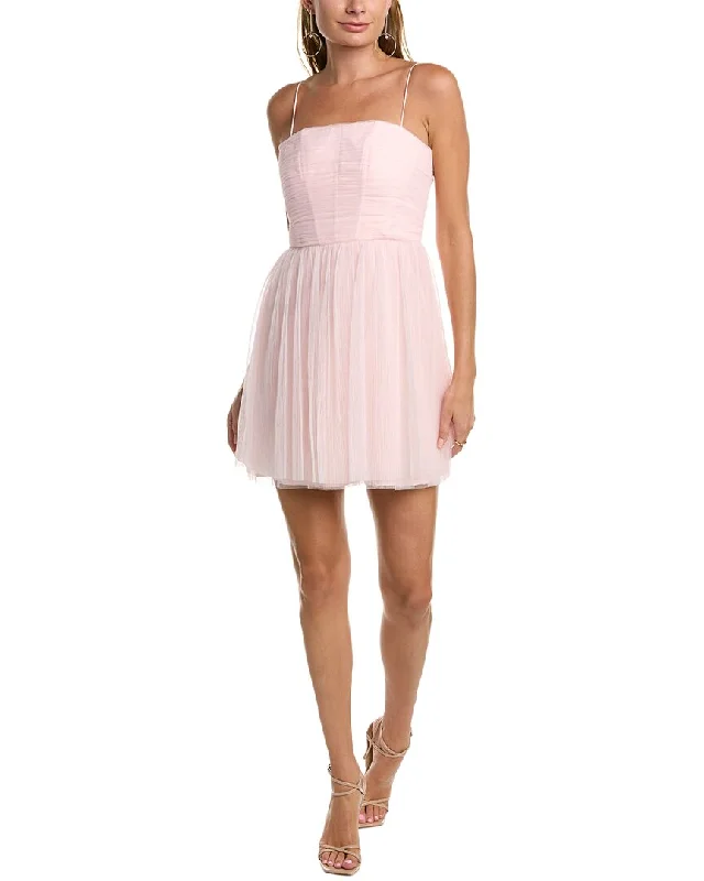 ladies-mini-dress-button-bounce-ML Monique Lhuillier Tulle Mini Dress