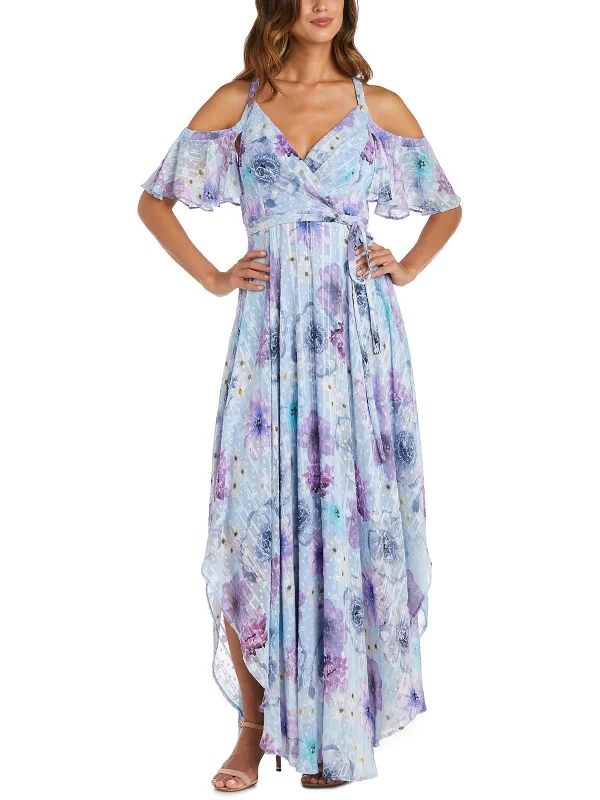 Women's maxi dress fun flow -Womens Chiffon Shadow Stripe Maxi Dress