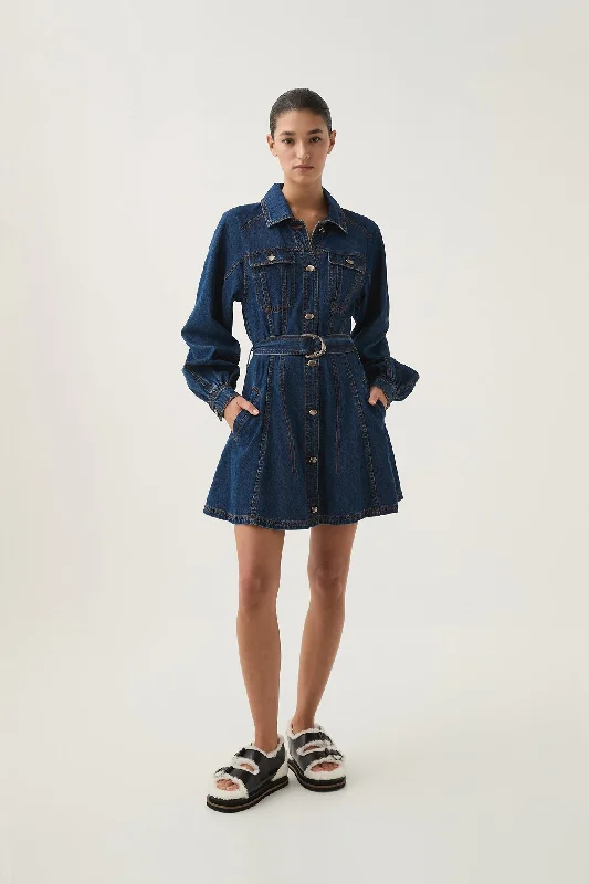 ladies-mini-dress-slit-snap-Colorado Denim Mini Dress