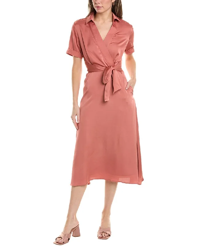 ladies-midi-dress-petite-parade-Tahari ASL Satin Tie-Waist Midi Dress