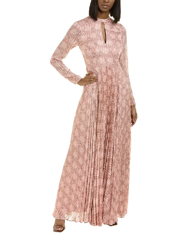 Women's maxi dress short ripple -Mikael Aghal Maxi Dress