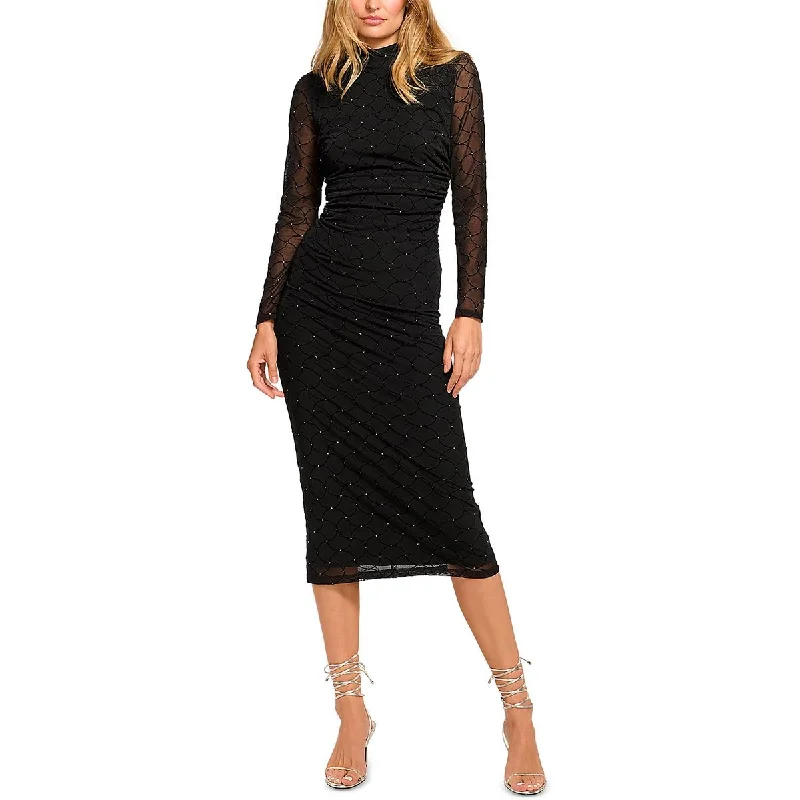 Women's bodycon dress sculpted -Womens Midi Embellished Bodycon Dress