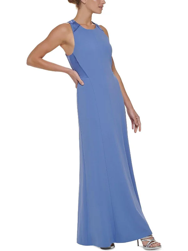 Women's maxi dress airy flow -Womens Criss-Cross Back Maxi Evening Dress