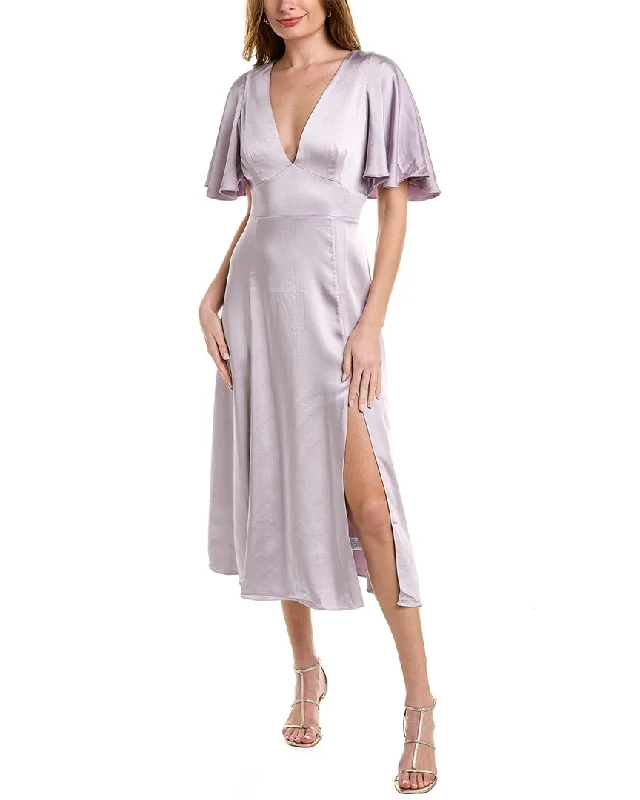 ladies-midi-dress-tiered-trance-Ted Baker Flutter Sleeve Midi Dress