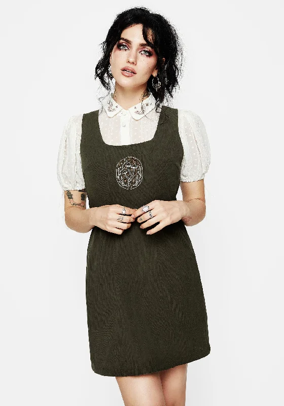 ladies-mini-dress-tall-twirl-Mycelium Embroidered Mini Pinafore Dress