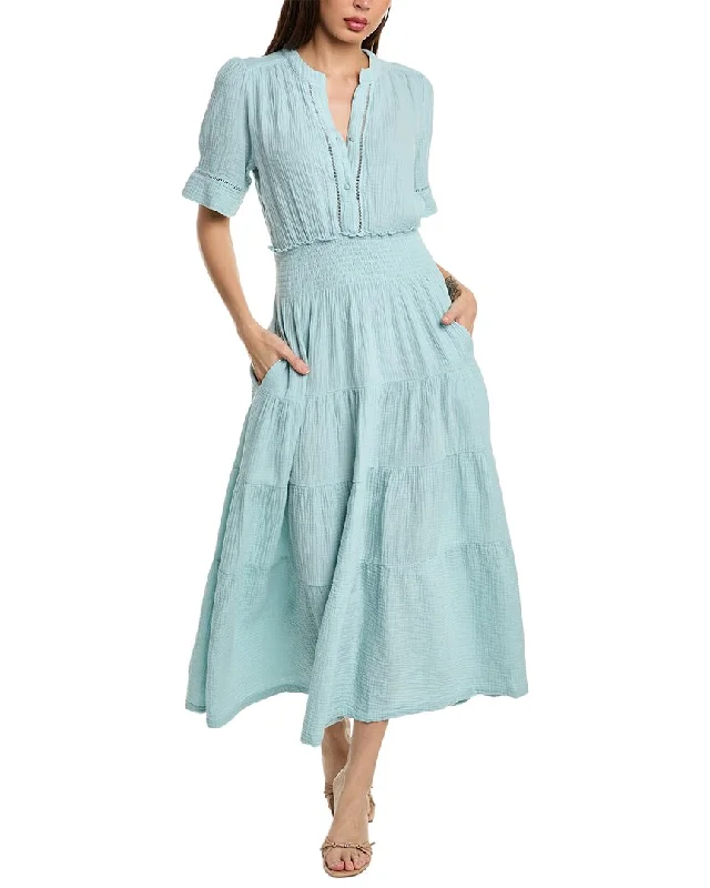 Women's maxi dress craft flow -Design History Tiered Gauze Maxi Dress