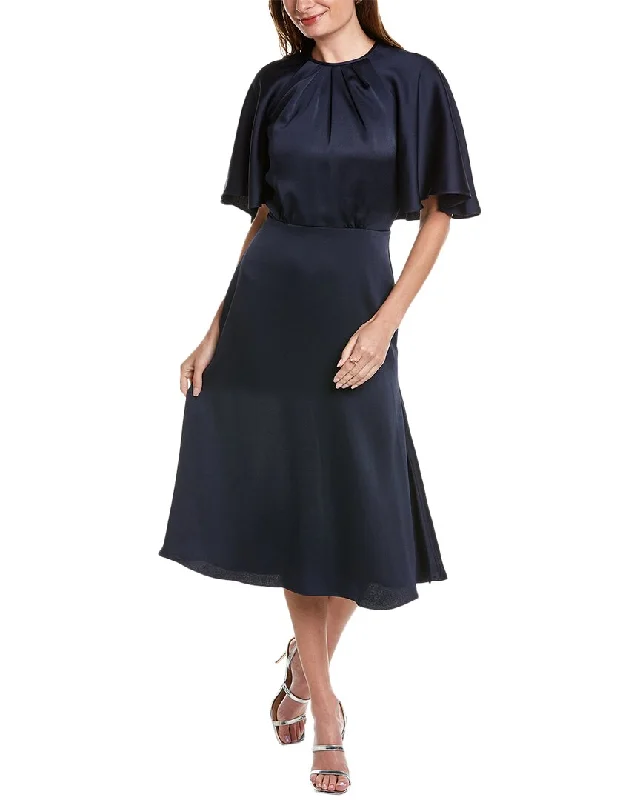 ladies-midi-dress-sporty-sway-Teri Jon by Rickie Freeman Cape Sleeve Midi Dress