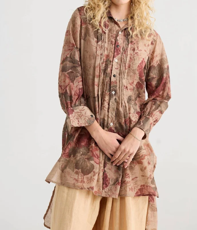 ladies-shirt-dress-tall-fit-Annabelle Shirt Dress In Antique Rose