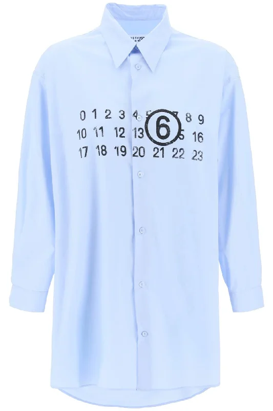 ladies-shirt-dress-maternity-comfort-Mm6 Maison Margiela Women's Shirt Dress With Numeric Logo