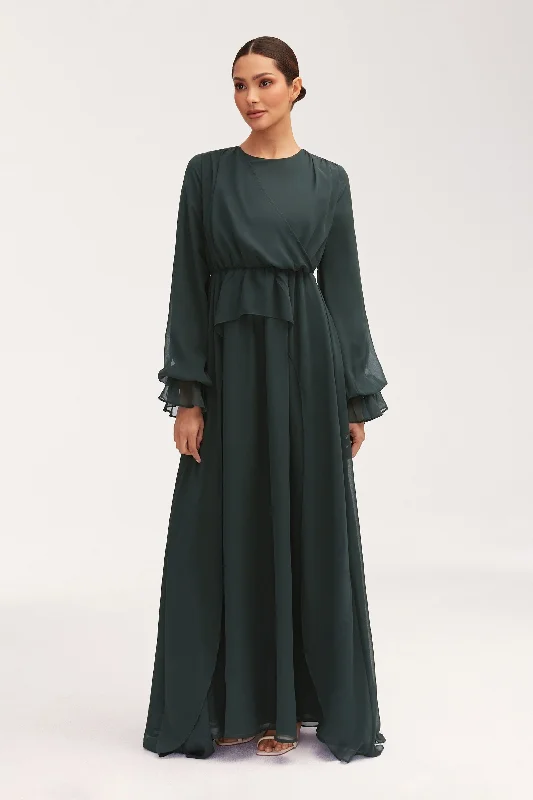 Women's maxi dress love drift -Aara Chiffon Maxi Dress -  Emerald