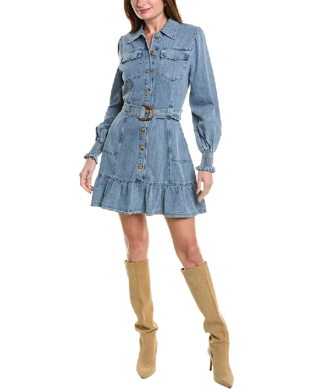 ladies-shirt-dress-roll-up-sleeve-FATE Denim Shirtdress