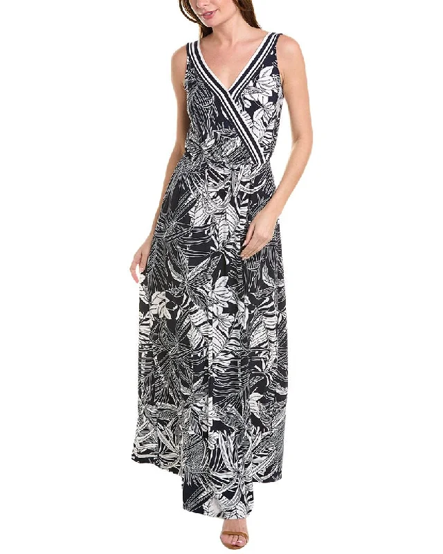 Women's maxi dress task ripple -Joseph Ribkoff Palm Maxi Dress