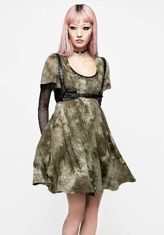 ladies-mini-dress-flared-fling-Tenebris Mini Smock Dress