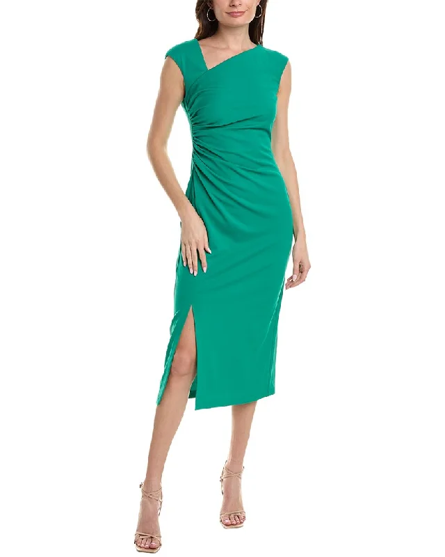 ladies-midi-dress-social-sweep-Anne Klein Asymmetrical Scuba Crepe Midi Dress