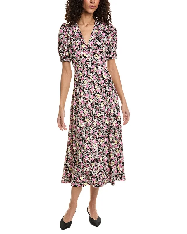 ladies-midi-dress-elegant-essence-Ted Baker Puff Sleeve Midi Dress