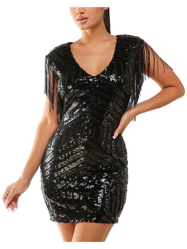 Women's bodycon dress autumn -Juniors Womens Sequined Polyester Bodycon Dress