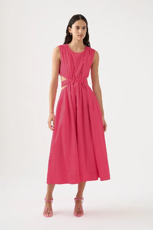 ladies-midi-dress-structured-sway-Zorina Tie Midi Dress