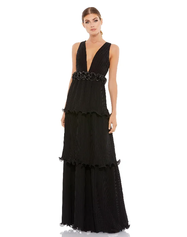 Women's maxi dress ever ripple -Rosette Ruffle Layered Maxi Dress