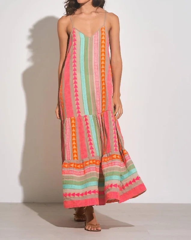 Women's maxi dress lush flow -Tulum Maxi Dress In Neon Orange