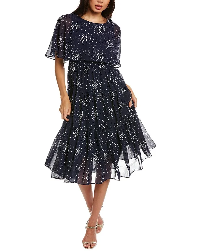 ladies-midi-dress-petite-parade-Julian Taylor Printed Chiffon Midi Dress