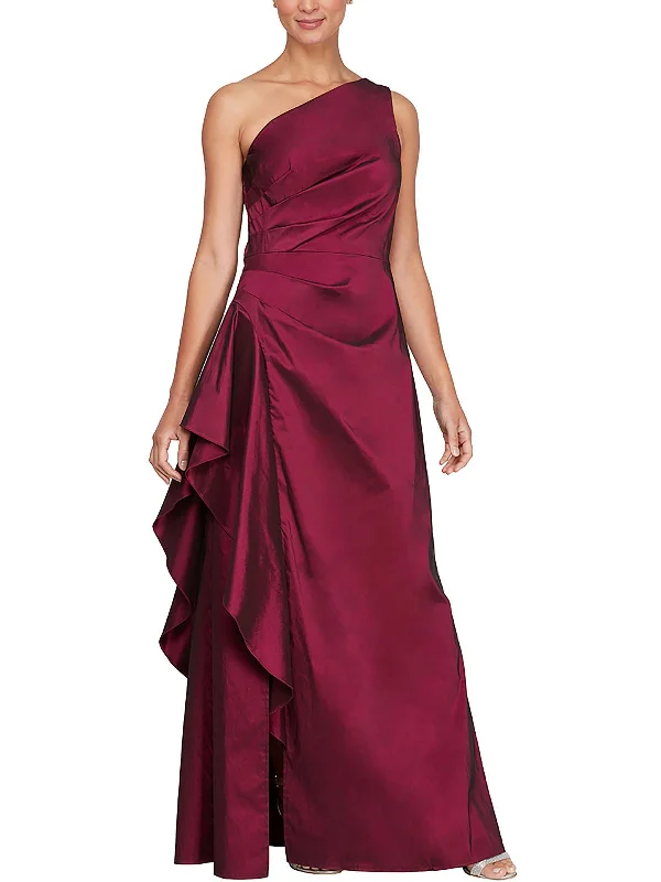 Women's maxi dress lilac drift -Womens Taffeta Maxi Evening Dress