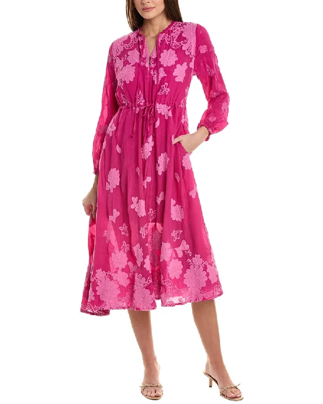 ladies-midi-dress-high-neck-harmony-Johnny Was Daisy Leonna Midi Dress