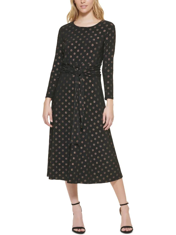 ladies-midi-dress-a-line-artistry-Womens Ruched Calf Midi Dress